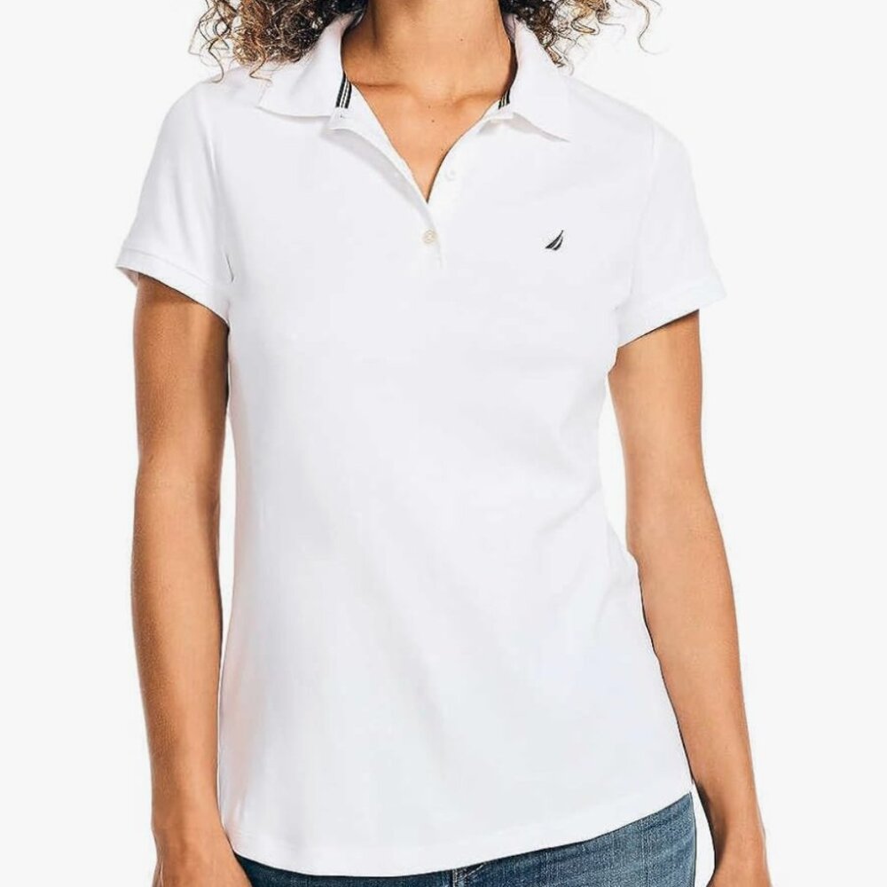 Nautica XL, XXL Women's Short Sleeve Polo Shirt, 100% Cotton
